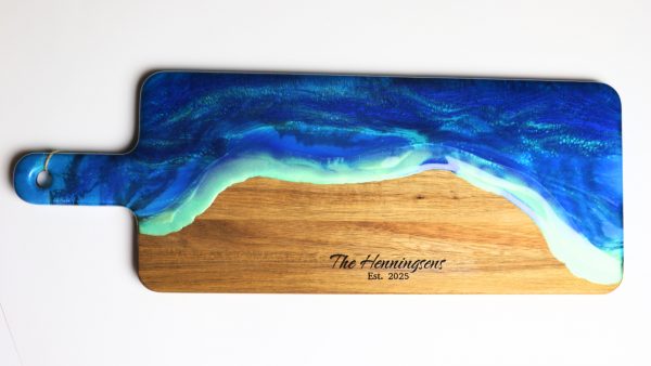 Large Resin Serving Board – Light & Dark Blue - Image 3