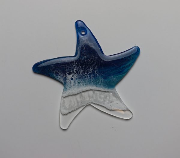 Handmade Resin Starfish Ornament with Ocean Waves - Image 3