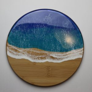 Coastal Ocean-Inspired Resin Lazy Susan