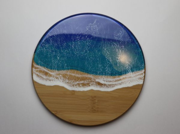 Coastal Ocean-Inspired Resin Lazy Susan