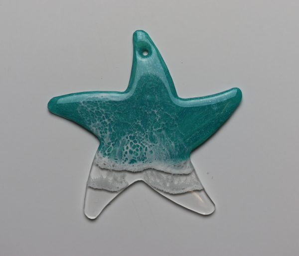 Handmade Resin Starfish Ornament with Ocean Waves - Image 2