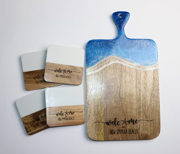 Custom Resin Board and Coasters – Realtor Client Gift, New Home Closing Gift with Engraving - Image 5