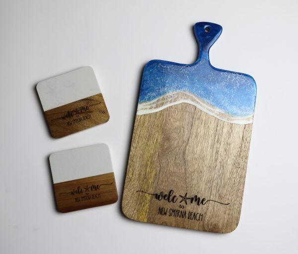 Custom Resin Board and Coasters – Realtor Client Gift, New Home Closing Gift with Engraving - Image 4