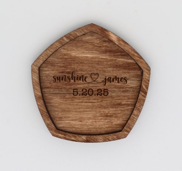 Wedding Set – Personalized Engraved Ring Dish & Engraved Round Ornament Keepsake - Image 3