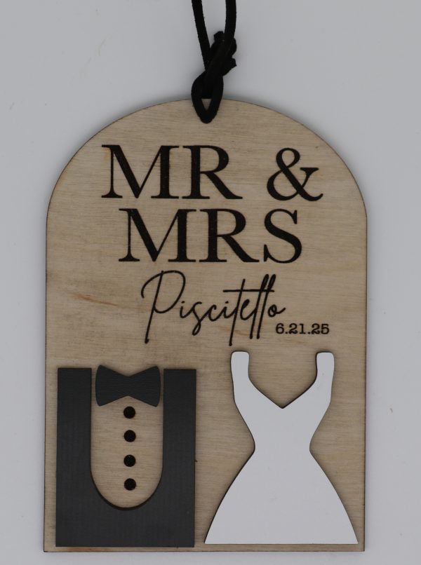 Wedding Set – Personalized, Engraved Ring Dish and Ornament with Names - Image 3