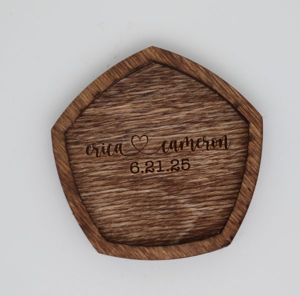 Wedding Set – Personalized, Engraved Ring Dish and Ornament with Names - Image 2