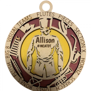 Marching Chiefs Wood-Style Ornament